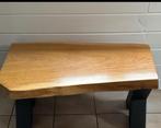 Massieve eiken salontafel – 7 cm dik blad – stalen poten, Huis en Inrichting, Ophalen, Zo goed als nieuw