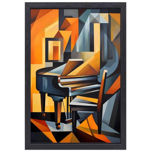 Toile pour piano + cadre de cuisson 50x70cm, Antiquités & Art, Art | Peinture | Abstraite, Envoi
