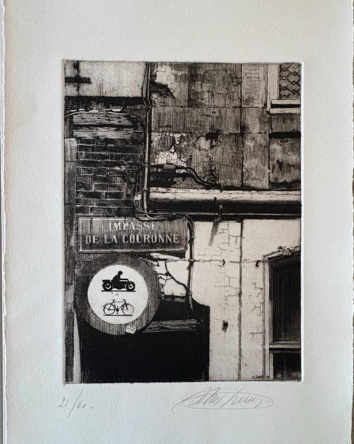 Christian Silvain - ets, Antiek en Kunst, Kunst | Etsen en Gravures, Ophalen of Verzenden