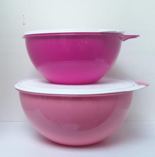 Tupperware™ « Super Mixing Bowl » 4,5 en 7,8 liter - roze, Huis en Inrichting, Keuken | Tupperware, Nieuw, Bak of Kom, Paars, Verzenden