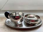Verzilverde FLOREAT SET ( schaal + melk- en suikerkan ), Ophalen of Verzenden