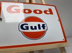 Good Gulf emaille reclamebord, Verzamelen, Ophalen of Verzenden, Gebruikt, Reclamebord