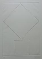 DAN VAN SEVEREN / VIERKANTEN / ZW-W ETS / 78x56cm / SIG 1973, Antiek en Kunst, Kunst | Litho's en Zeefdrukken, Ophalen of Verzenden