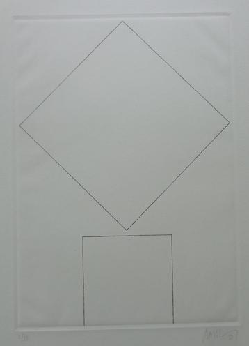 DAN VAN SEVEREN / VIERKANTEN / ZW-W ETS / 78x56cm / SIG 1973 beschikbaar voor biedingen