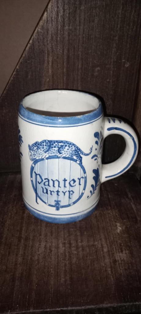 Brouwerij oude bierpul in Delf Panter Urtyp, Verzamelen, Biermerken, Gebruikt, Pul(len), Overige merken, Ophalen of Verzenden