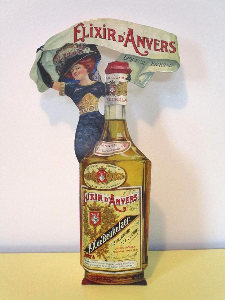 Présentoir publicitaire rétro Elixir d'Anvers, Collections, Marques & Objets publicitaires, Comme neuf, Panneau publicitaire, Enlèvement ou Envoi