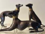 3 bronzen windhonden whippet greyhound beeldjes, Ophalen of Verzenden
