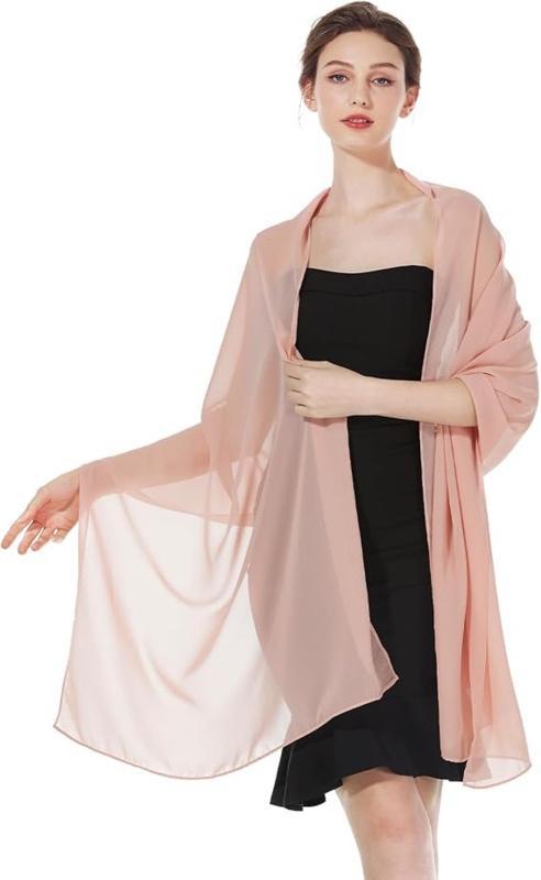 stola perzik kleur - stola chiffon, Kleding | Dames, Mutsen, Sjaals en Handschoenen, Nieuw, Sjaal, Ophalen of Verzenden