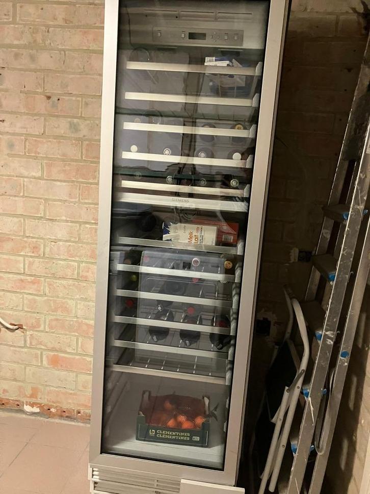 Wijnfrigo, Elektronische apparatuur, Koelkasten en IJskasten, Gebruikt, Zonder vriesvak, 150 tot 200 liter, 160 cm of meer, 45 tot 60 cm
