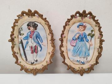 Magnifique ensemble de cadres en porcelaine à biscuits de s, Enlèvement