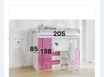 Bed met matras + bureau,kast, Ophalen, Gebruikt, Hoogslaper, Eenpersoons