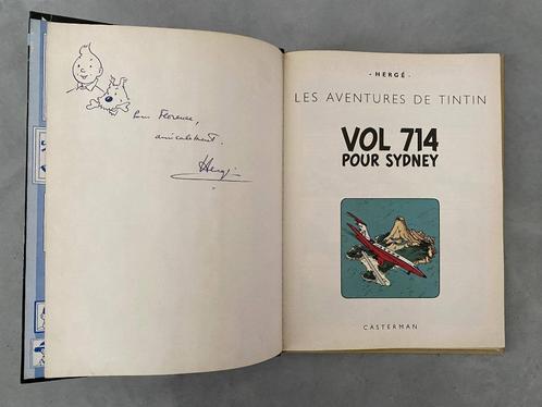 Vol 714 pour Sydney - 2e tirage - Dédicacé Hergé, Boeken, Stripverhalen, Gelezen, Eén stripboek, Verzenden
