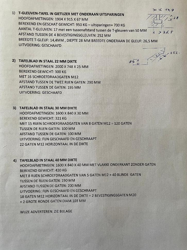 TAFELBLAD OM TE LASSEN EN TE MONTEREN, Bricolage & Construction, Établis, Comme neuf, 170 cm ou plus, Enlèvement