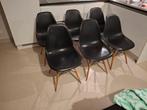 6 Eames DSW stoelen, Huis en Inrichting, Stoelen, Ophalen, Design klassieker, Gebruikt, Zwart