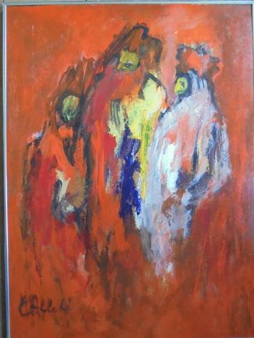 Abstracte Compositie  Onleesbaar gesigneerd beschikbaar voor biedingen