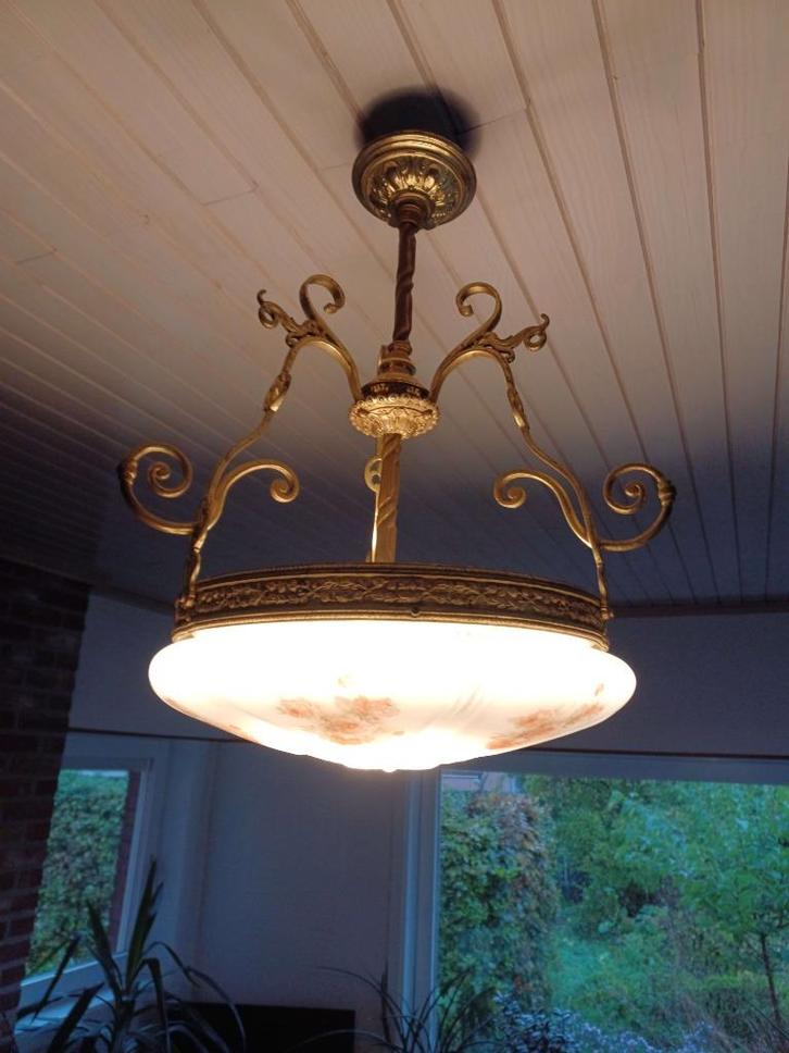 Antieke plafondlamp luchter, Antiek en Kunst, Antiek | Verlichting, Ophalen of Verzenden