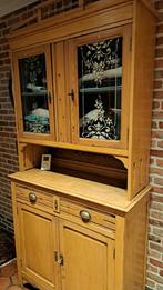 Antieken buffetkast - vitrinekast in dennenhout, Antiek en Kunst, Ophalen