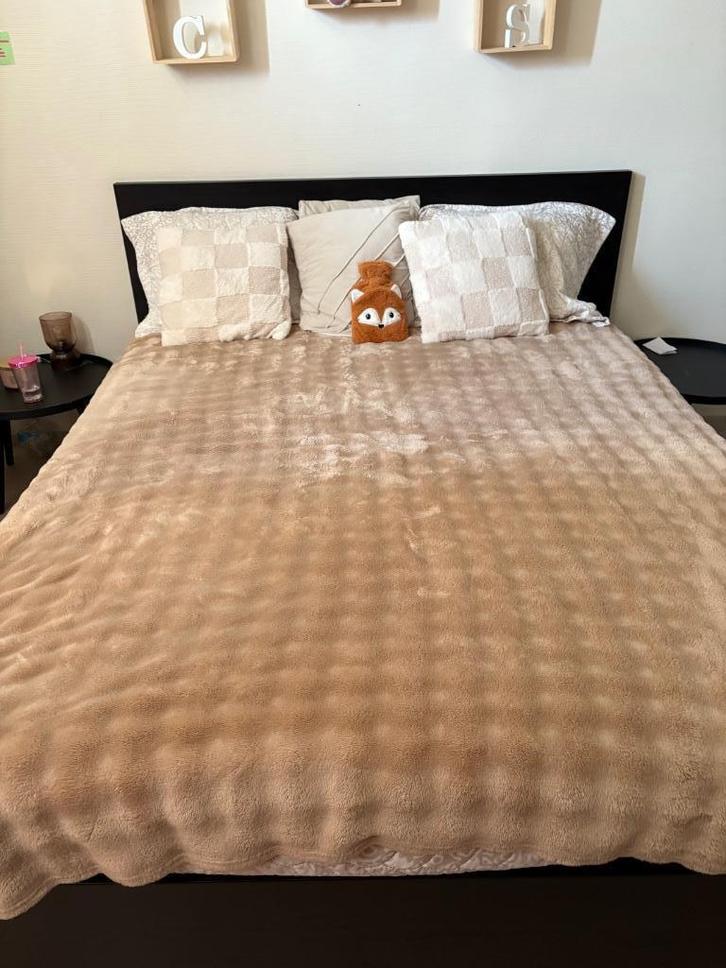 Lit 160/200, Huis en Inrichting, Slaapkamer | Bedden, Gebruikt, Tweepersoons, 160 cm, 200 cm, Hout, Ophalen