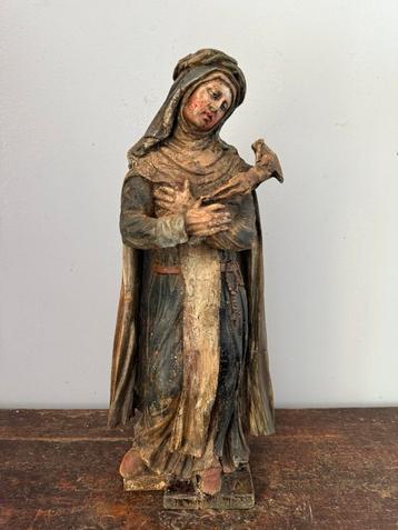 Antiek 17 eeuws beeld / Catharina van Siena beschikbaar voor biedingen