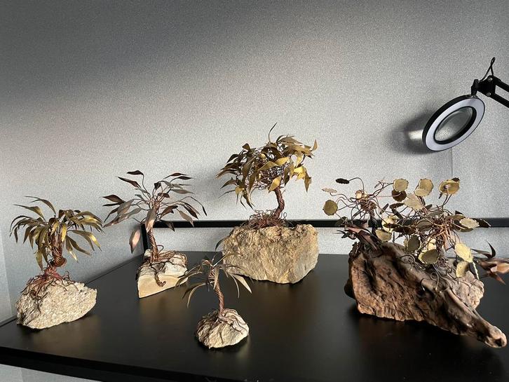 Sculptuur in messing - boom - tak - groot lot d’haeseleer, Antiek en Kunst, Kunst | Designobjecten, Ophalen of Verzenden