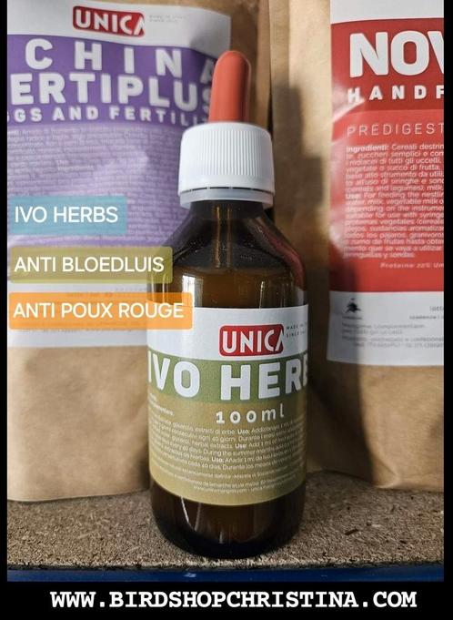 Ivo Herbs 100ml - Anti Bloedluis - Unica, Dieren en Toebehoren, Vogels | Toebehoren, Nieuw, Ophalen of Verzenden