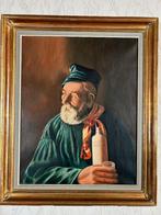 Schilderij - oude man met jeneverfles - Fritz Muller ?, Ophalen