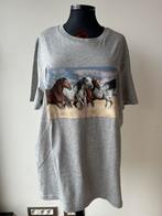 Avdw grijs shirt paarden print, Neuf, Manches courtes, Taille 38/40 (M), Gris