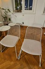 Twee witte metalen stoelen, Ophalen, Gebruikt, Twee, Wit
