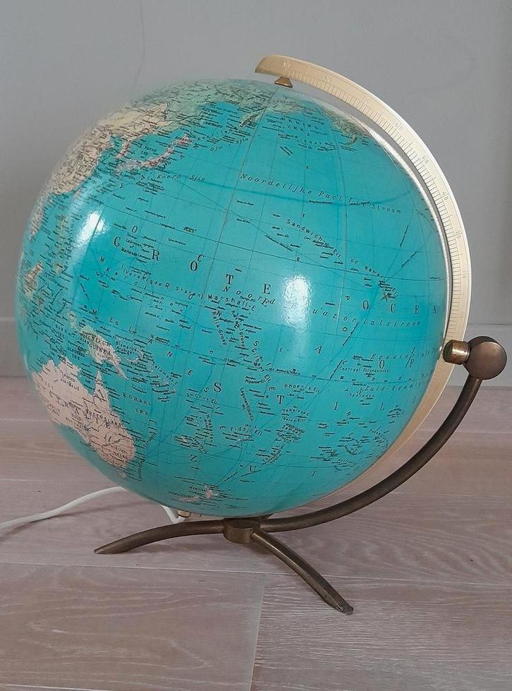 Vintage 60's verlichte wereldbol - Columbus Duo Aardglobe, Huis en Inrichting, Woonaccessoires | Wereldbollen, Ophalen of Verzenden
