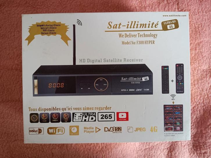 Sat illimite,Satelliet internet tv ontvanger met opname hdmi, Audio, Tv en Foto, Televisie-accessoires, Gebruikt, Ophalen of Verzenden