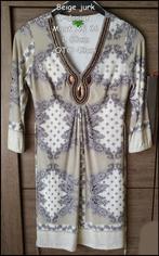 Mooie beige jurk K-Design maat XS 36, Comme neuf, Beige, Taille 34 (XS) ou plus petite, K-design
