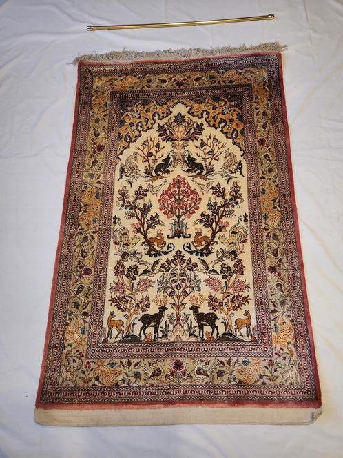 Perzisch tapijt zijde op zijde Ghoum authentiek handgeknoopt, Antiek en Kunst, Antiek | Tapijten, Tafelkleden en Textiel, Ophalen of Verzenden