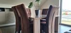 Stoffen stoelen met hoge rug bruin, Huis en Inrichting, Complete inboedels, Ophalen