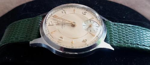 Junghans - '50-'59, Handtassen en Accessoires, Horloges | Heren, Gebruikt, Polshorloge, Staal, Leer, Ophalen of Verzenden