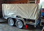 Remorque double essieux 750kg grillagée&bâchée non freinée, Enlèvement ou Envoi, Comme neuf