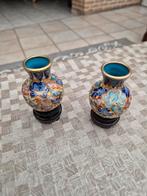 Heel prachtige Cloisonne bloemmotief geëtste mini vaasjes, Antiek en Kunst, Ophalen of Verzenden