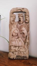 Sculpture sur bois vintage Noël, naissance de Jésus, Épiphan, Enlèvement ou Envoi