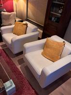 Draaibare kuipzetels in wit leder, Ophalen, Gebruikt, Leer