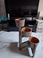 Décoration de trois cache pot en bois intérieur, Ophalen, Binnen