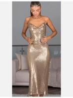 Zara Mesh Slip Midi Dress Gold Goud Metallic M NIEUW Jurk, Kleding | Dames, Maat 38/40 (M), Galajurk, Overige kleuren, Nieuw