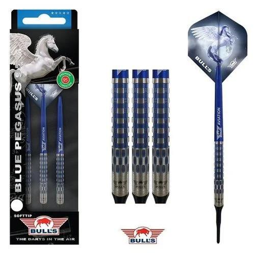 Bull’s blue Pegasus c 95% soft tip dartpijlen, Sport en Fitness, Darts, Zo goed als nieuw, Soft tip, Ophalen of Verzenden