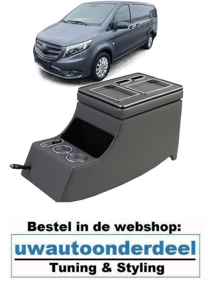 USB Luxe Middenconsole Armsteun Grijs Voor Viano Vito W447 W, Auto diversen, Tuning en Styling, Verzenden