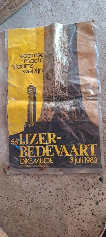 Oude affiche 56ste ijzerbedevaart Diksmuide 1983 verpakt in, Enlèvement ou Envoi, Comme neuf