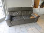 ledren salon kleur taupe, Huis en Inrichting, Ophalen, Gebruikt, 100 tot 125 cm, Driepersoons