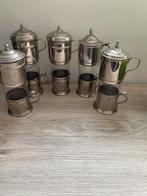 Set van 5 oude koffie/ theeglazen, Antiek en Kunst, Antiek | Tin, Ophalen