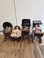 Poppenwagens met poppen jaren 60 tot 80 €15,- per set, Verzamelen, Ophalen of Verzenden, Zo goed als nieuw, Pop