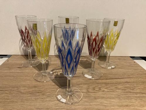 6 vintage champagneglazen in Reims-glas uit de jaren 70, Antiek en Kunst, Antiek | Glaswerk en Kristal, Ophalen of Verzenden