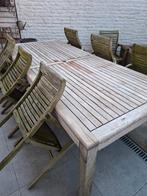 Teak tuintafel en 8 stoelen  - merk P&N, Tuin en Terras, Ophalen