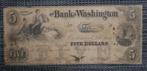 Bankbiljet 5 Dollars Amerika 1850, Los biljet, Ophalen of Verzenden