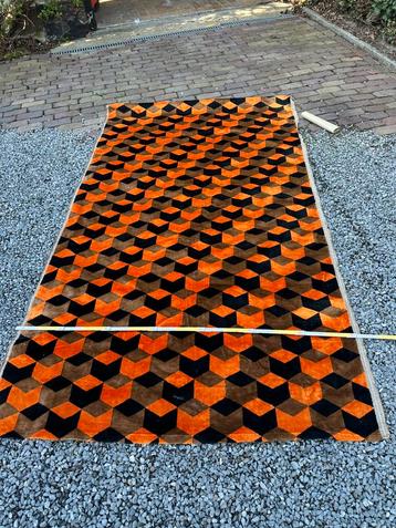 Vintage Retro stof kubus patroon beschikbaar voor biedingen